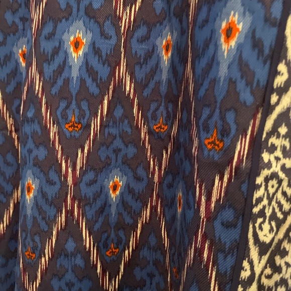 Anthropologie Vale Blue Aztec Geometric Wide Leg Pull On Pant Size Extra Large - Picture 6 of 13